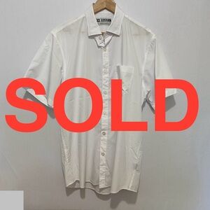 DIXXON Performance Bamboo Shirt Large White D-Lux Blend Button‎ Up Lightweight